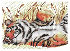 Набор для вышивания крестом "Тигр на отдыхе" Искусница 22х30