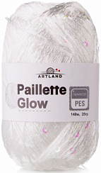 Пряжа Artland Paillette Glow - 001 белый с розовым