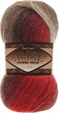 Alize Angora Gold Simli Batik - 4574 Красный -коричневый-бежевый