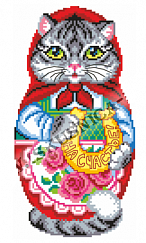 Канва с рисунком "Кашка-матрешка" Искусница 20х30