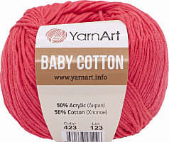 YarnArt Baby Cotton - 423 Розовый коралл