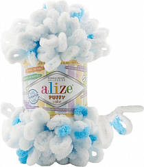 Alize Puffy Color - 6472 бело-голубой