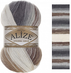 Alize Angora Gold Batik - 5742 бело-серо-коричн
