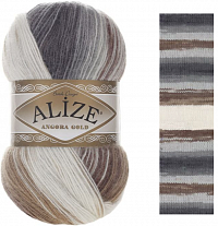 Alize Angora Gold Batik - 5742 бело-серо-коричн