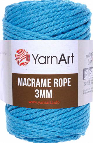 YarnArt Macrame Rope 3 мм - 763 Светлая бирюза