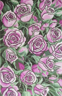 Канва с рисунком "Розовые розы" Искусница 25х37