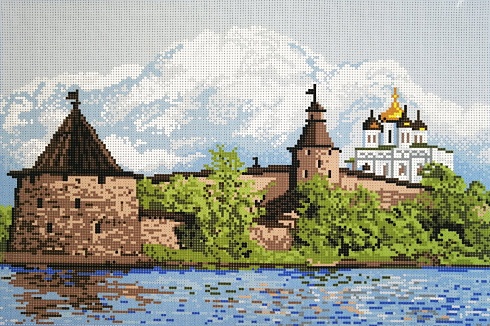 Канва для вышивания бисером "Псковский кремль" Русская сказка 27х40
