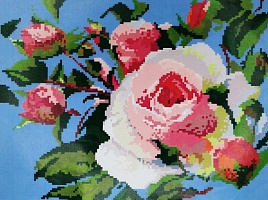 Канва с рисунком "Роза в цвету" Nitex 36х30
