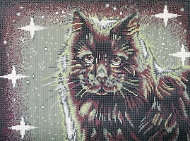 Канва для вышивания бисером "Черный кот" Конек 39х29