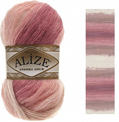 Alize Angora Gold Batik - 5652 бело-розово-пудровый