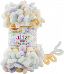 Alize Puffy Color - 6462 беж-сирен-зелень