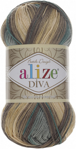 Alize Diva Batik - 3307 зелено-песочный