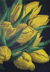 Канва для вышивания бисером "Желтые тюльпаны" Мастерица 25х18