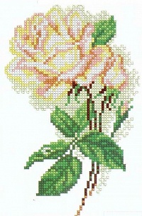 Набор для вышивания крестом "Чайная роза" Искусница 10х16