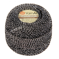 YarnArt Camellia - 412 черный с серебром