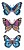 Набор для вышивания крестом "Бабочки синие" 12х35 Искусница
