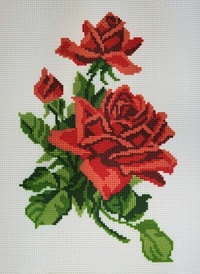 Канва с рисунком "Красная роза" Искусница 20х30