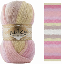 Alize Angora Gold Batik - 2807 бежево-розово-сиреневый