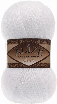 Alize Angora Gold Simli - 55 Белый