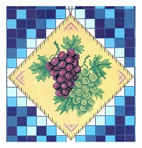Набор для вышивания крестом прихватка "Виноград" 15х15