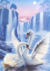 Алмазная мозаика Пара у водопада 30*40