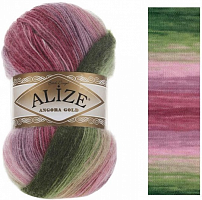 Alize Angora Gold Batik - 2527 Зеленый-розовый-беж