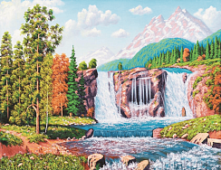 Алмазная мозаика "Водопад" 40х50