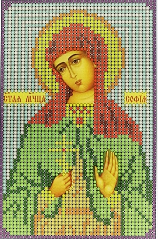 Канва для вышивания бисером "Св Мца София" Мастерица 10,5х16