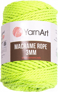 YarnArt Macrame Rope 3 мм - 801 Лайм неон
