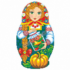 Канва с рисунком "Матрешка" Искусница 20х30