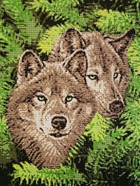 Канва для вышивания бисером "Волки в лесу" Art Solo 37х28