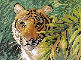 Канва с рисунком "Индокитайский тигр" Матренин Посад 28х37