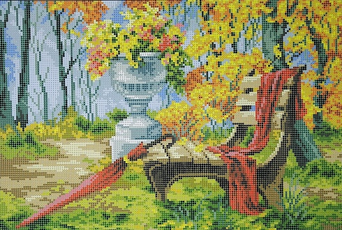 Канва для вышивания бисером "Забытый зонтик" RK Larkes 39х26
