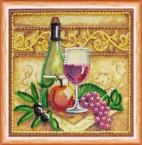 Набор для вышивания бисером "Вино и виноград" Абрис Арт 15х15