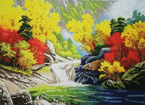 Канва для вышивания бисером "Бурлящая вода" 28х38