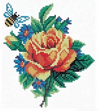 Набор для вышивания крестом "Желтая роза" Искусница 13х15