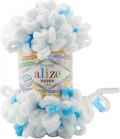 Alize Puffy Color - 6472 бело-голубой
