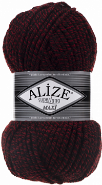 Alize Superlana Maxi - 603 красно-черн меланж