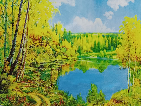 Алмазная мозаика Осенний лес у озера40*50
