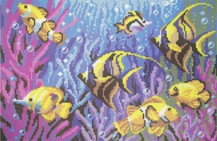 Канва с рисунком "Подводный мир" Искусница 25х37