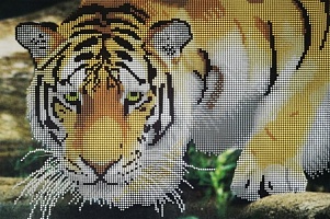 Канва для вышивания бисером "Тигр" Мастерица 37х25