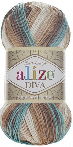 Alize Diva Batik - 4603 коричнево-молочно-мятный