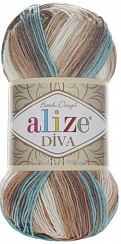 Alize Diva Batik - 4603 коричнево-молочно-мятный