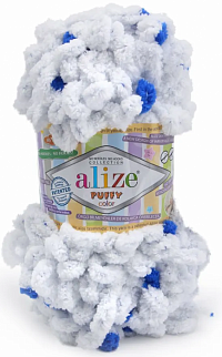Alize Puffy Color - 6471 бело-синий