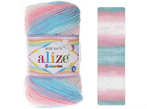 Alize Sekerim Bebe Batik - 2604 бело-голубо-розовый