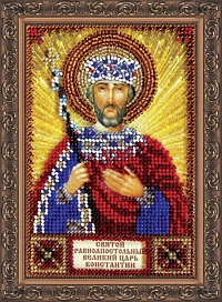 Набор для вышивания бисером "Св. Константин" Абрис Арт 10х15