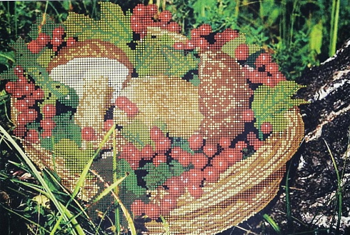 Канва для вышивания бисером "Дары осени" Мастерица 37х25