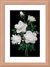 Набор для вышивания лентами "Белоснежные розы" 14х22