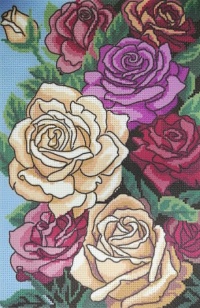 Канва с рисунком "Крупные розы " Искусница 25х37