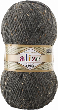 Alize Alpaca Tweed - 196 Серый меланж